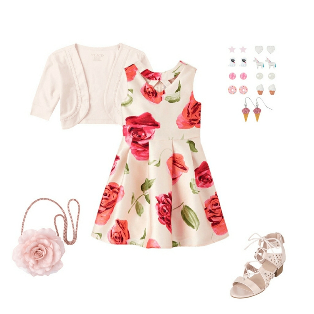 Girl's Rose Pleated Dress